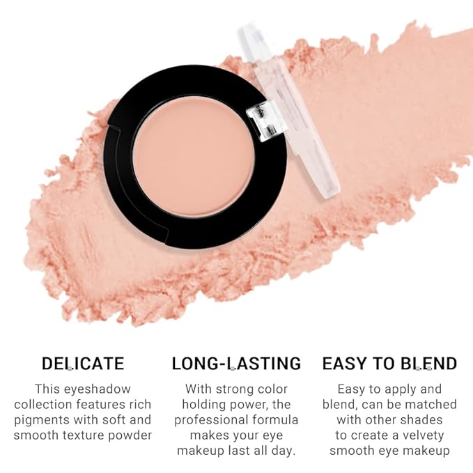 Monochrome Matte Eyeshadow Makeup Palette, Highly Pigmented Nude Eyeshadow Palette, Matte Pressed Powder Eyeshadow Makeup, Single Vegan Eye Shadow, Daily Evening Women Girls Eyes shadow Gift 8#