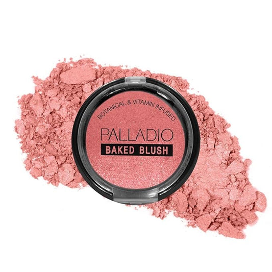Palladio Baked Blush, Highly Pigmented Shimmery Formula, Easy to Blend and Highly Buildable, Apply Dry for a Natural Glow or Wet for a Dramatic Luminous Look, Long Lasting for All day Wear, Wish