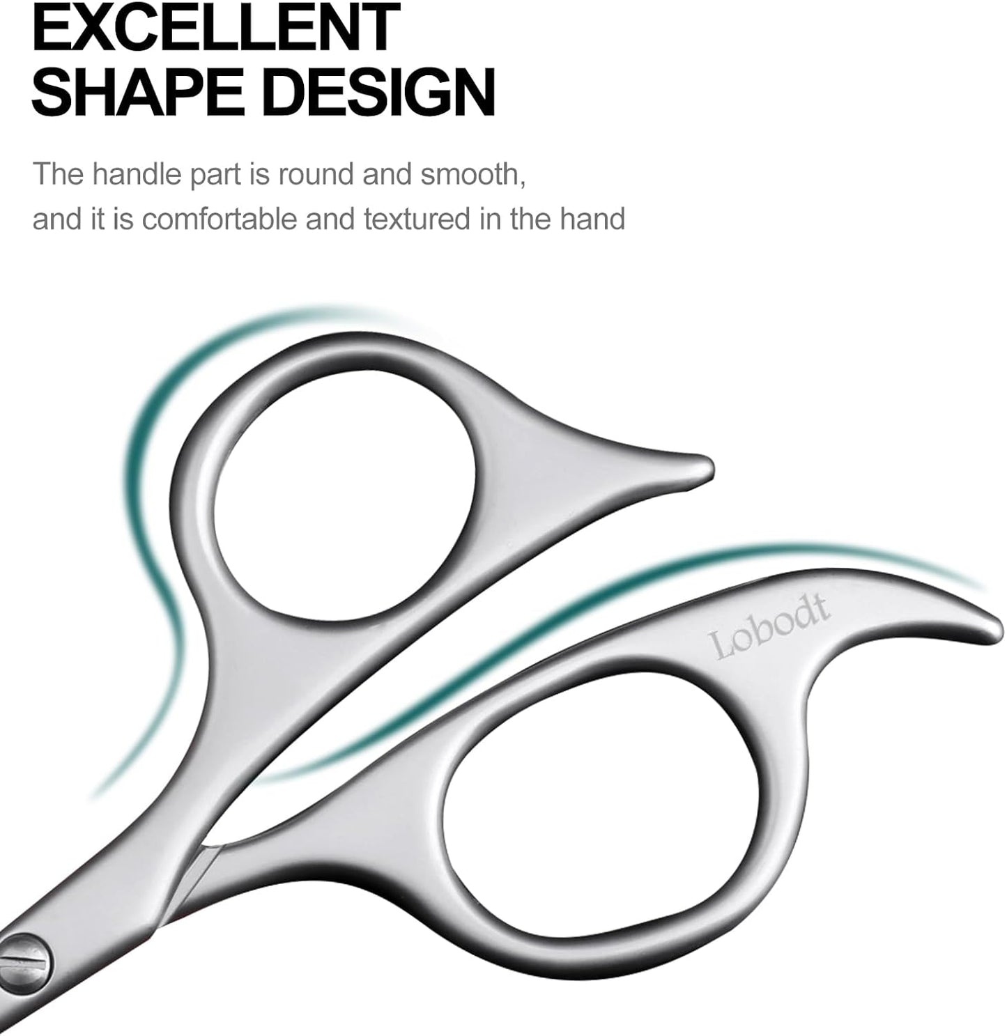 4.7-inch small nose hair scissors, round head, for trimming facial hair, ear hair, eyebrows, eyelashes, bathroom, suitable for both men and women, personal care and beauty (matte silver)