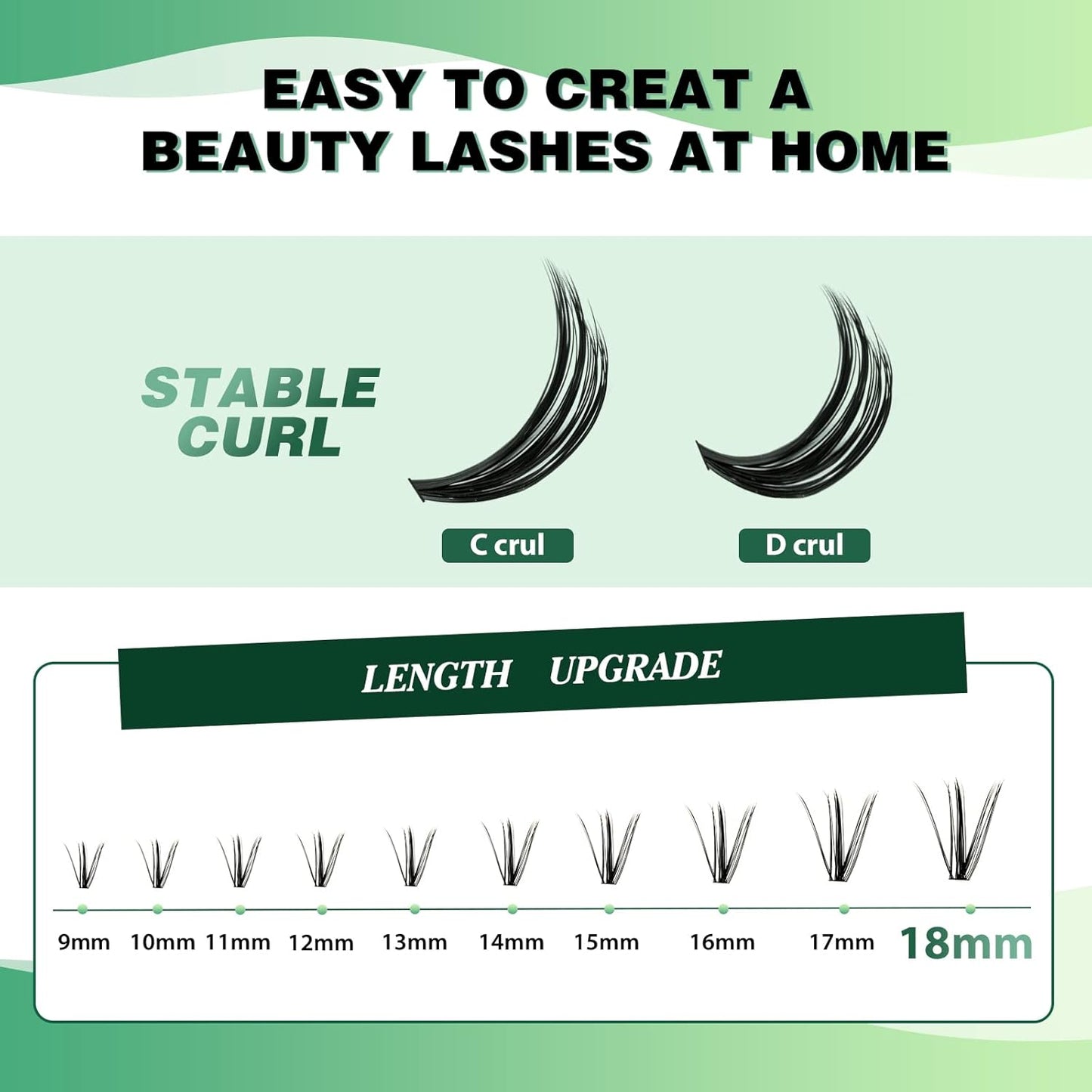 Lash Clusters 300pcs Individual Lashes 30D 0.07D Curl 10mm DIY Eyelash Extension KEYYOU Large Tray Volume Soft&Natural Cluster Lashes(30D-0.07D,10）