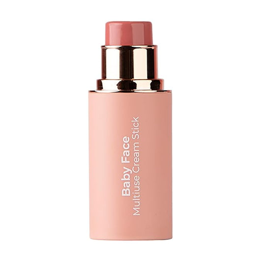 MCoBeauty Baby Face Multi-Use Cream Stick, Chouchou Nude Peach Shade, Silky Smooth, Buildable Blush for Eyes, Lips & Cheeks, Vegan, Cruelty Free Cosmetics