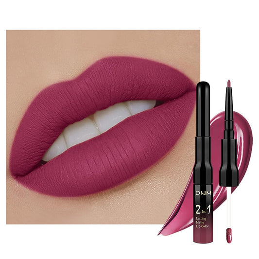 evpct 1Pcs Rose Plum Neutral Matte Lip Liner and Liquid Lipstick Stain Makeup Set for women, Rose Long Lasting Smudge Proof Lipstick labiales matte mate larga duracion listip 24 hours originales, 28#