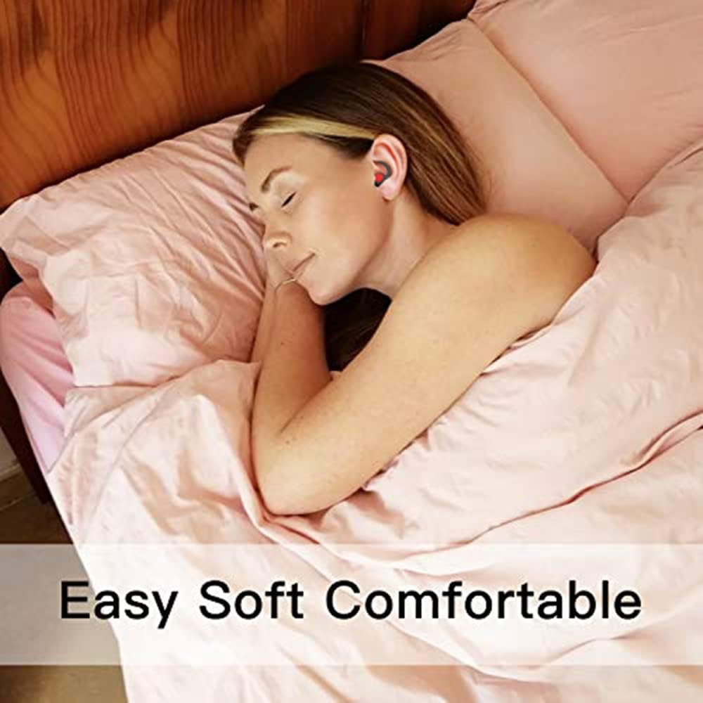 Ear Plugs for Sleeping, Noise Reduction Reusable Earplugs for Sleep, Hearing Protection Soft Comfy Silicone Ear Plugs for Concerts, Focus, Travel, Work, 33dB Noise Cancelling (BLACKGREY5)