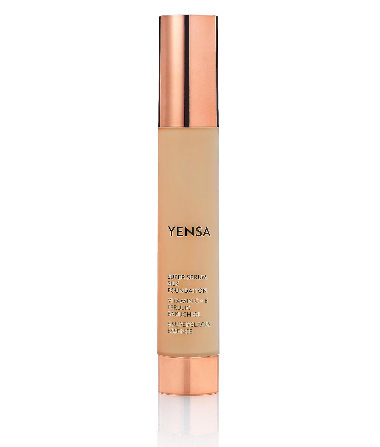 YENSA Serum Foundation Makeup - Super Silk Full Coverage Foundation Enriched with Peptides, Vitamin C & Ferulic Acid to Help Reduce Fine Lines, Wrinkles & Dark Circles - Medium 1 (1 oz)