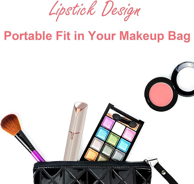 Facial Hair Removal for Women, Mini Hair Remover, Electric Razor Shaver Portable Bikini Epilator for Lips, Chin, Armpit, Peach Fuzz, Fingers, Neck, Cheek and USB Rechargeable (Gold)