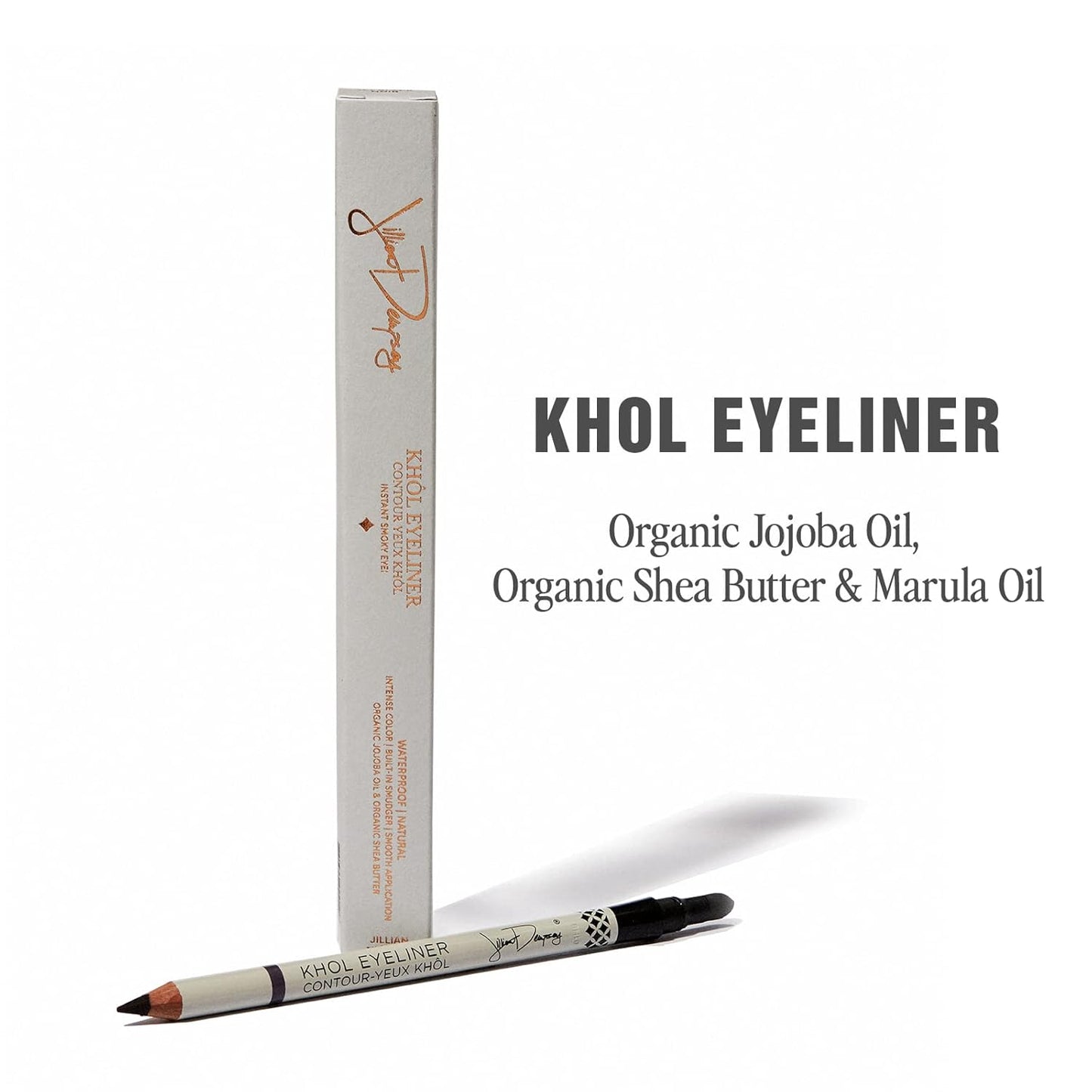 Jillian Dempsey Khol Eyeliner: Clean, Waterproof Eyeliner Pencil with Built-In Smudger for Effortless Blending – Rich Pigment, Cruelty-Free, Jet Black