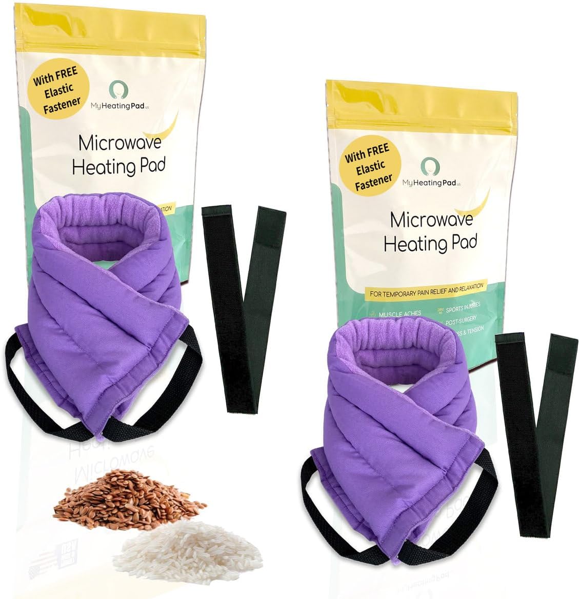 Microwavable Heating Pads for Lower Back, Neck, and Shoulder Pain Relief - Moist Microwave Heating Pad for Muscles and Joints - Microwave Hot Pack Heat Pad for Cramps -2 Heat Pack Purple