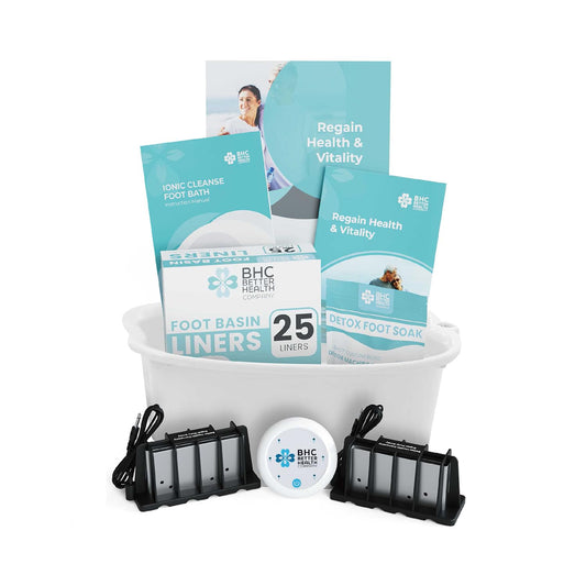 Ionic Foot Bath Detox Machine - Foot Spa Bath for Home Use - Free Regain Health & Vitality Booklet & Brochure (02 Detox Machine Home&Pro with Basin)