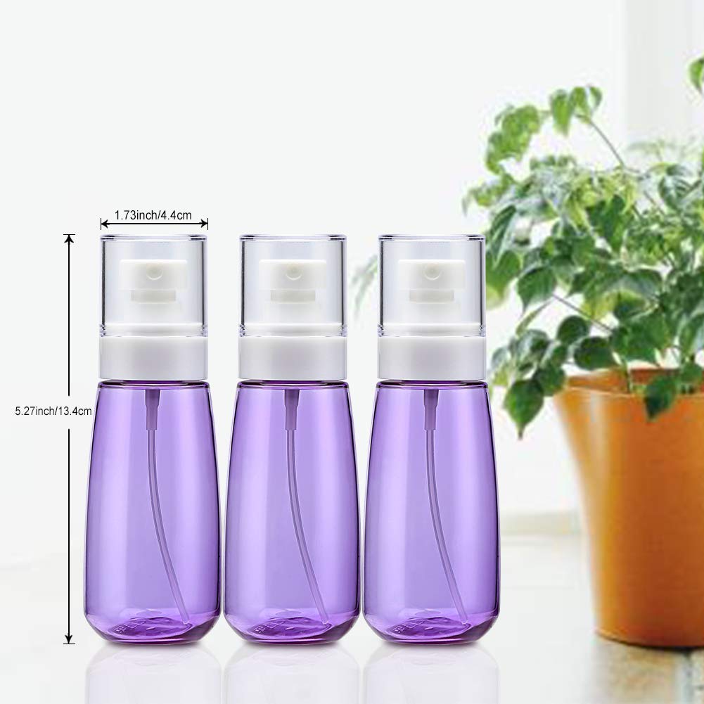 Cosywell Fine Mist Spray Bottle 3.4oz/ 100ml Empty Cosmetic Refillable Travel Containers Plastic Hair Spray Bottle Sprayer for Perfume Skincare Makeup Lotion (3Purple)