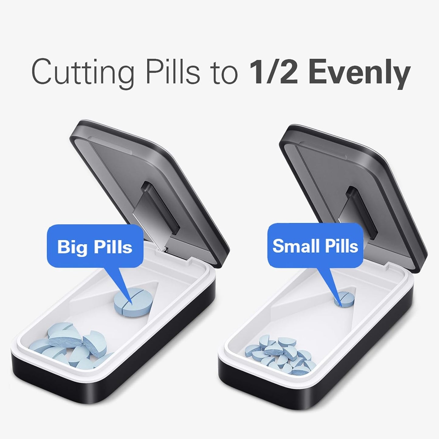 BUG HULL Pill Cutter with Removable Silicone Pad, Pill Splitter with Sharp Blade, Pills Cutters Splitter for Small and Tiny Pills, Tablet Splitters for Small or Large Tablet Professional