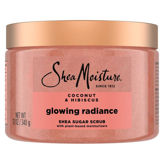 SheaMoisture Shea Sugar Body Scrub For Glowing Radiance Coconut Hibiscus Glowing Radiance Body Scrub With 24h Shea Moisture Nutrients 12 oz