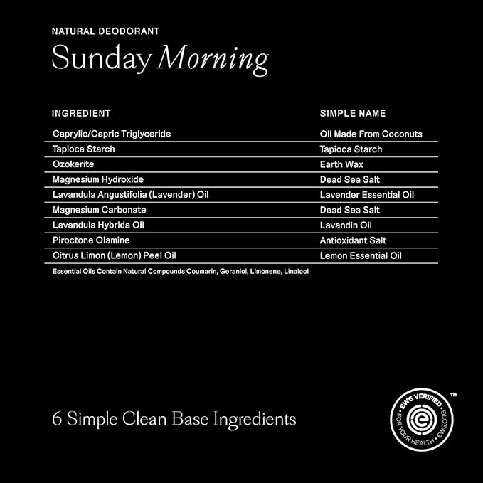 Each & Every Aluminum Free Deodorant for Women & Men, Lavender & Lemon + Cedar & Vanilla - All Natural Deodorant for Sensitive Skin, EWG Verified - Clean, Baking Soda-Free, Plant-Based - 2.5oz, 2 Pack