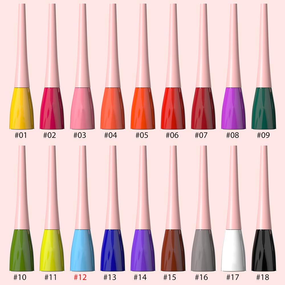 evpct 1Pcs Sky Blue Liquid Eyeliner Waterproof Sky Blue Eye Liners for Women, Eyes Wing Eyeliner Stamps Shapes Colored Eyeliner delineador de ojos a prueba de agua contra el agua blanco para ojos