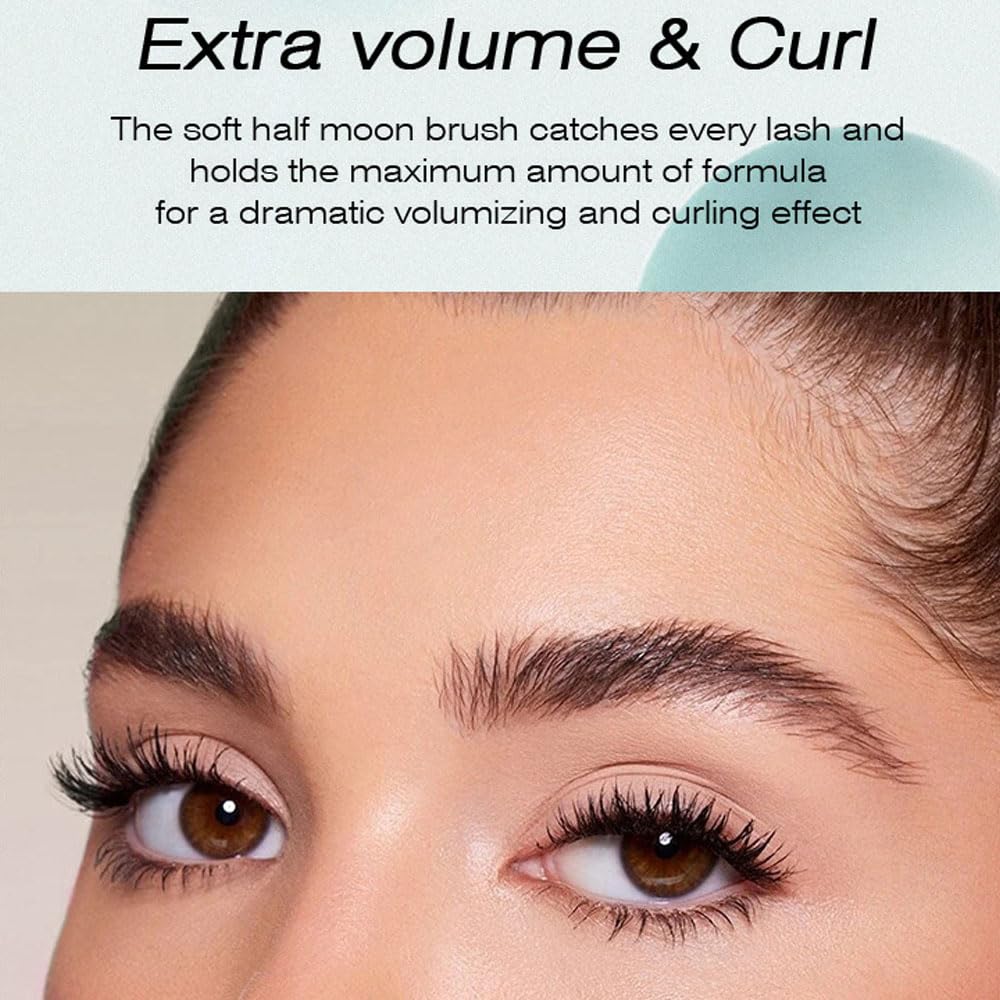 Voluminous Black Mascara - Buildable Lengthening, Curling & Defining for Dramatic Volume, Smudge-Proof 24H Wear, Cruelty-Free Blackest Black, Vegan, Waterproof