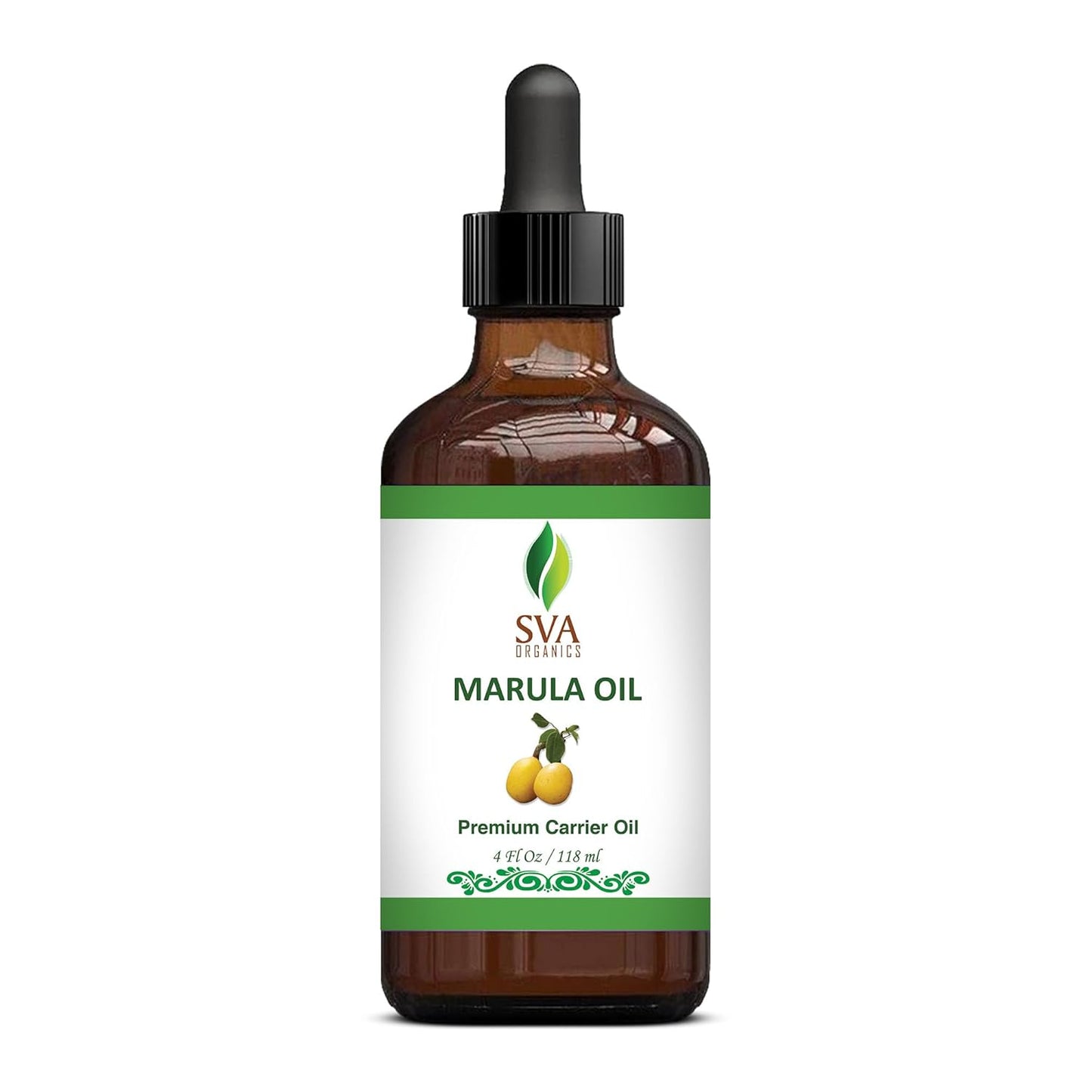 SVA Organic Marula Seed Oil - 4 Fl Oz - 100% Natural Cold Pressed Virgin Marula Oil Organic - for Face, Skin Care, Hair Care, Scalp Massage & Body Massage – Unrefined Carrier Oil with Dropper