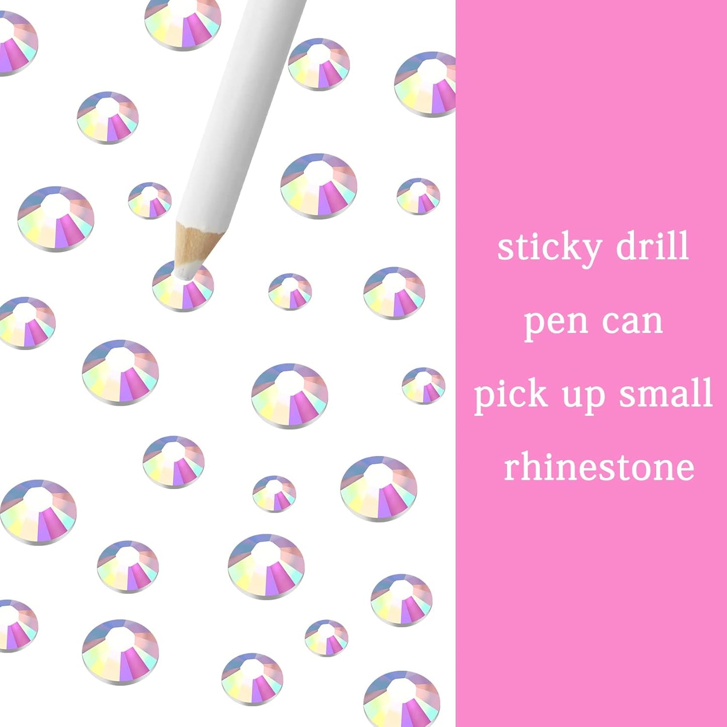 Multi Size 3mm 4mm 5mm Rhinestones Set for Nails Crafts Champagne Non Hotfix Rhinestones Nail Gems Rhinestone AB Color&Round Flat Back Resin Rhinestone for Makeup Clothes Shoes Eyes Bottles Crafts