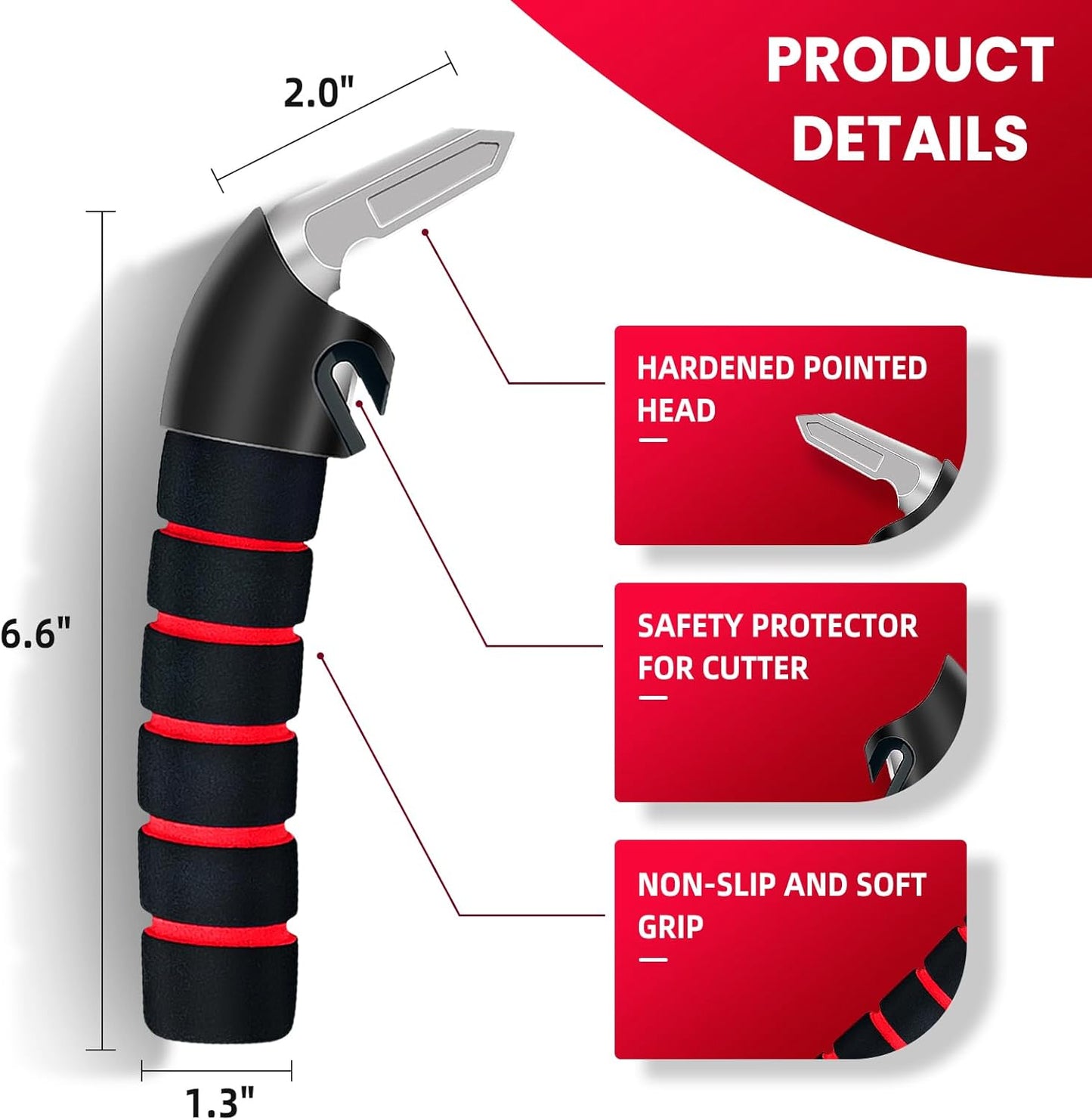 Car Door Handle for Elderly: Portable Car Assist Handle for Elderly & Seniors & Handicap - Auto Multifunction Armrest Portable Bar (1Pack Red and 2Pack Straps)