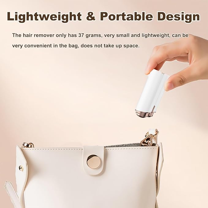 Facial Hair Removal for Women, Portable Painless Electric Shaver Device with Built-in LED, Wet/Dry Electric Razor Hair Remover Epilators for Face, Chin, Upper Lip and Arms (White-2025)