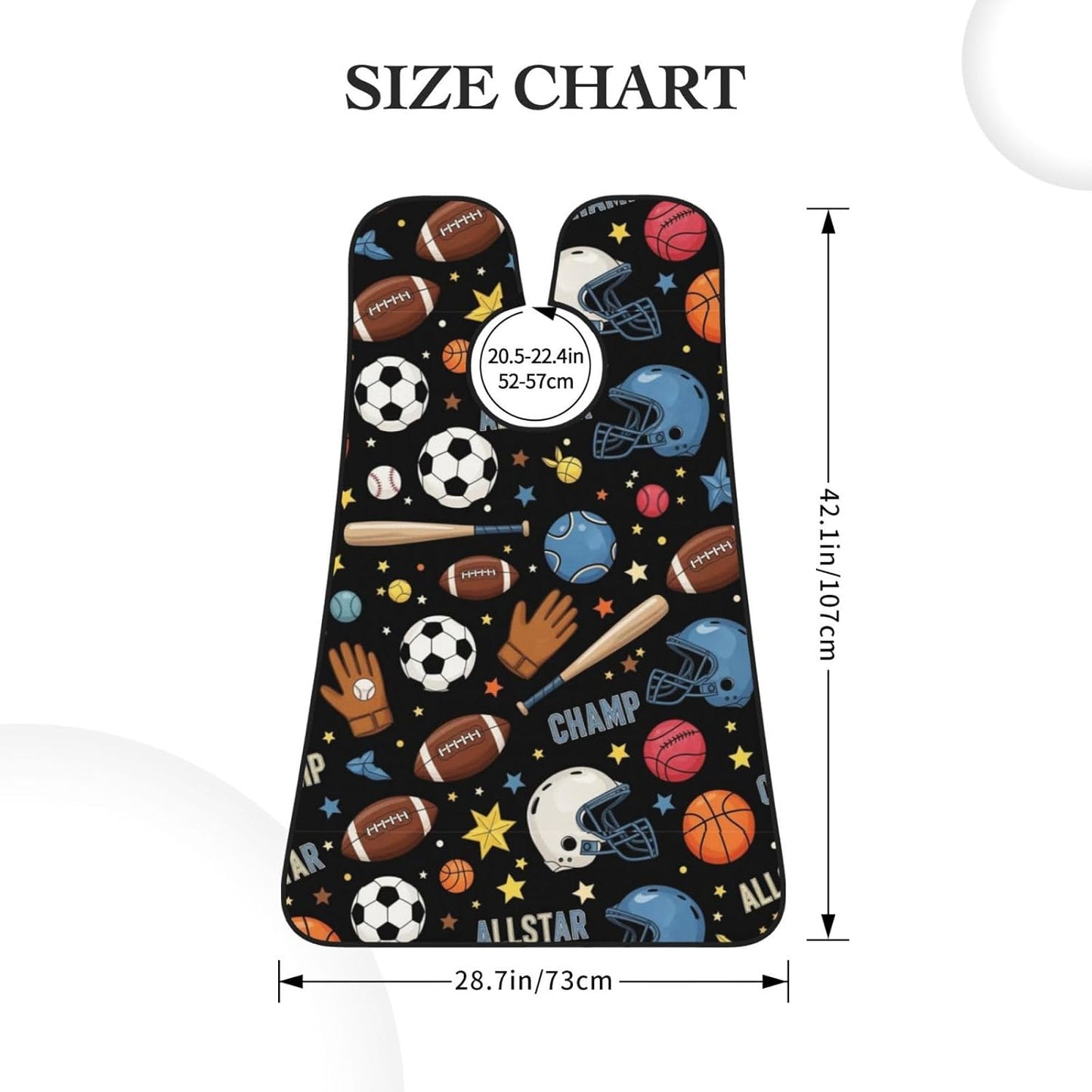 Beard Bib with 3 Suction Cups, Non-Stick Waterproof Hair Catcher Apron, Men's Shaving Essential for Grooming, Cool Ice Hockey Ball Soccer Basketball Baseball Football American Sport Shave Bib