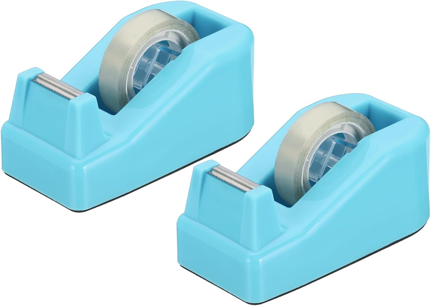 PATIKIL 2pcs Tape Dispenser Desk, Small Tape Dispenser Cute Desktop Dispenser Holder for Tape Office Desktop, Light Blue