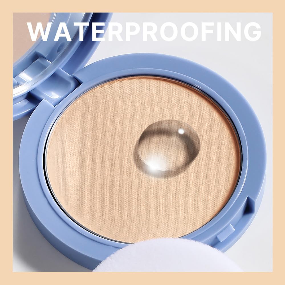 Oil Control Matte Perfection Face Powder Compact For Women, Matte Smooth Flawless Setting Powder Makeup, Polvo Compacto De Maquillaje, Waterproof Long Lasting, 0.35Oz, (125 Ivory Buff, 1)