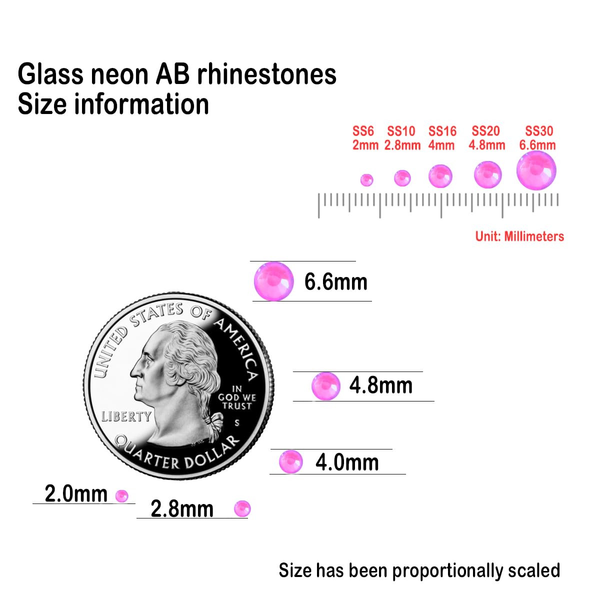 Flatback Glass Rhinestones,Bedazzler Gems 1440pcs Non Hotfix Crystal Rhinestones for Nail Charms Crafts Clothes Tumblers,Mixed AB Neon,SS16