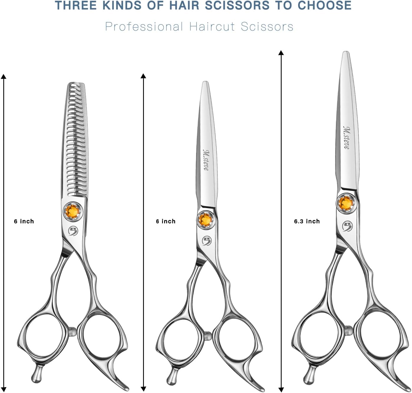 Professional Hair Cutting Scissors 6 Inch, VG10 Stainless Steel Barber Shears, Extremely Sharp Hairdressing Scissors for Salon & Home Use, Ambidextrous Left Right Hand