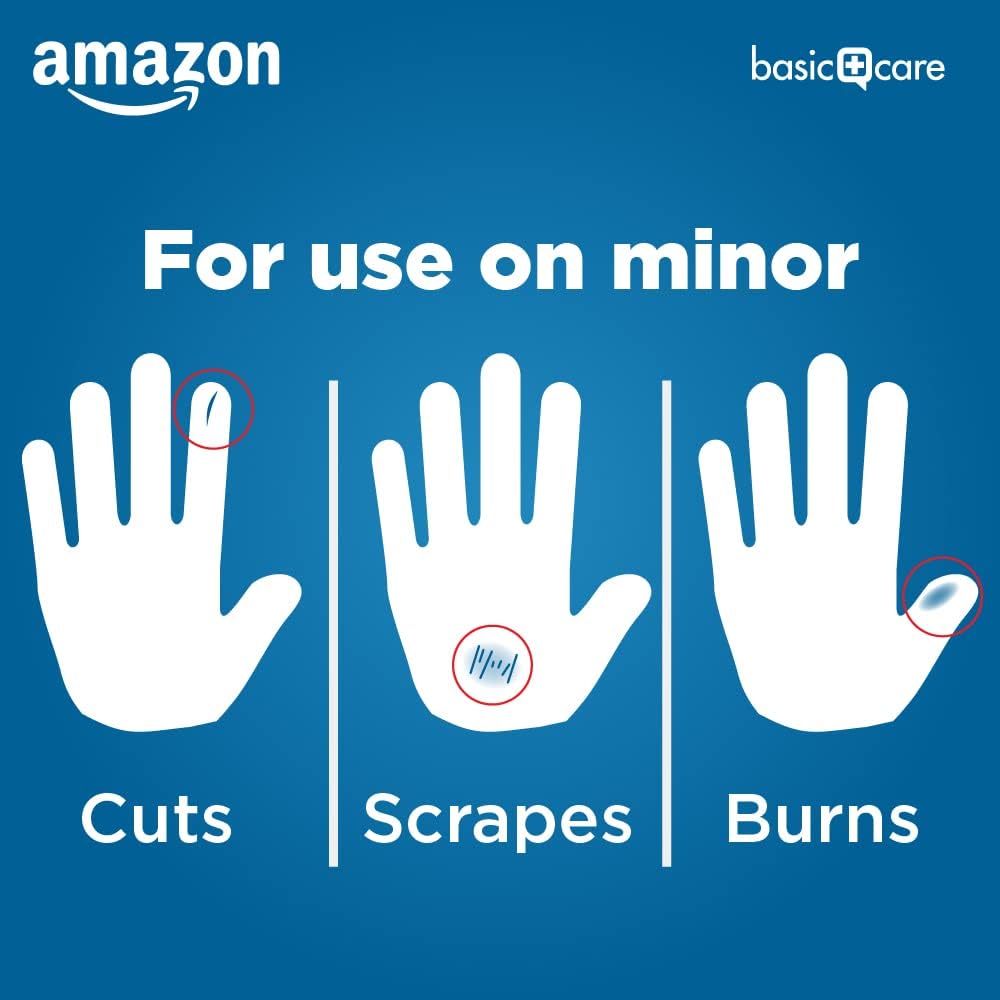 Amazon Basic Care Flexible Fabric Adhesive Bandages, First Aid and Wound Care Supplies, All-One Size, 100 Count (Pack of 3)