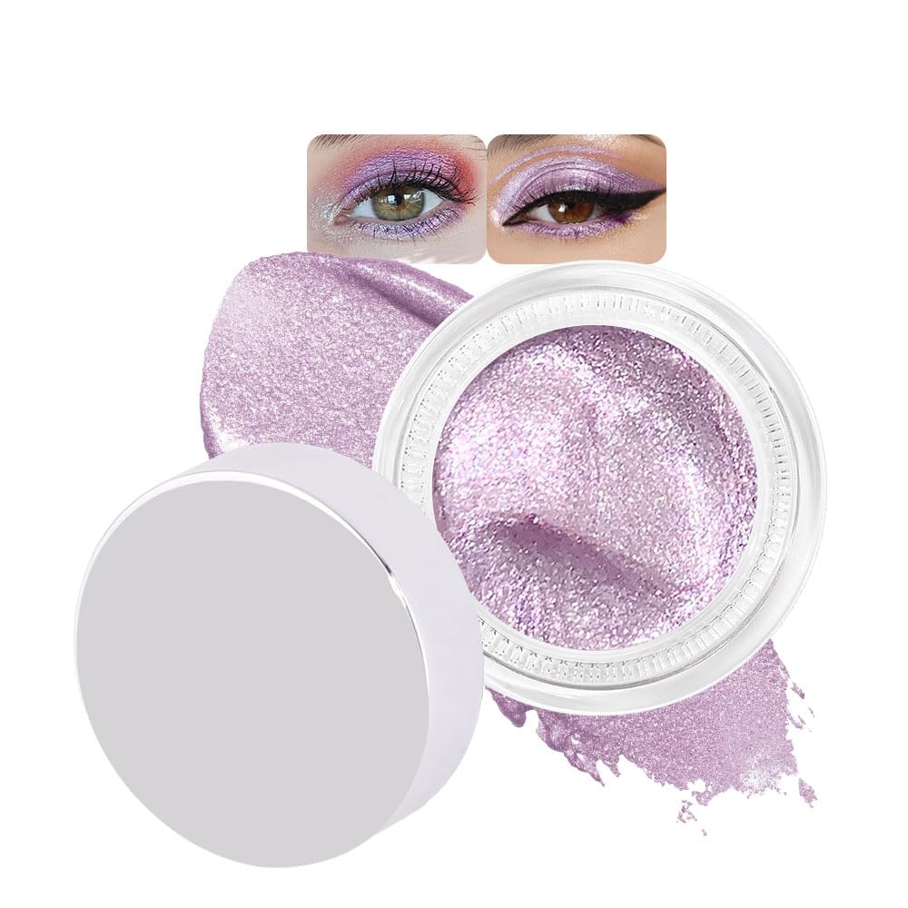 Monochrome Glitter Eyeshadow Palette,Single Light Purple Shimmer Eyeshadow,Long-Lasting Sheer Eye Makeup With A Sparkle Finish,Smooth Formula,Vegan & Cruelty-Free