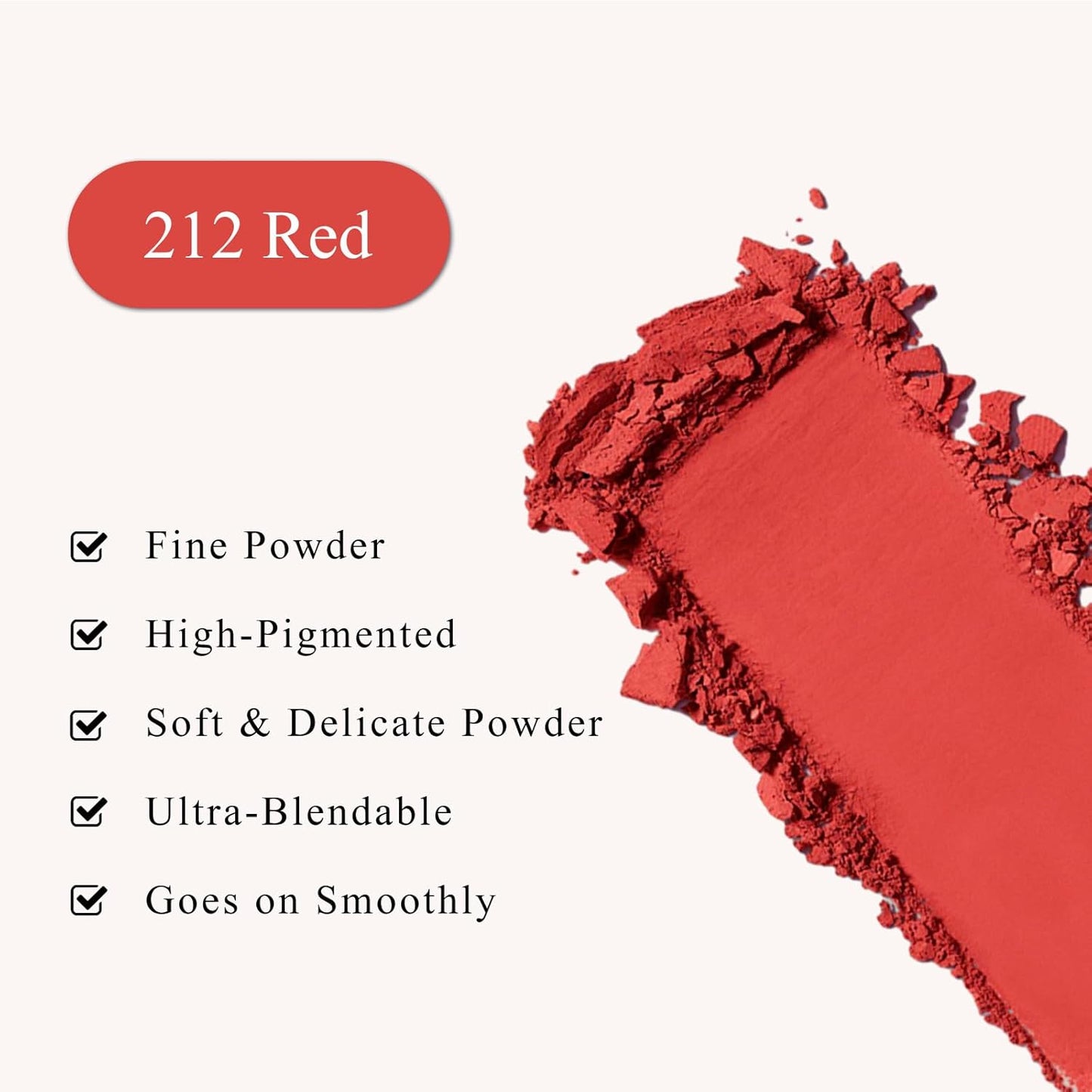 Single Red Eyeshadow, Pressed Powder Matte Eye-Shadow Palette Make-up, Blendable Long Lasting High Pigment Red Eye Makeup Halloween Paint & Face Body Paint