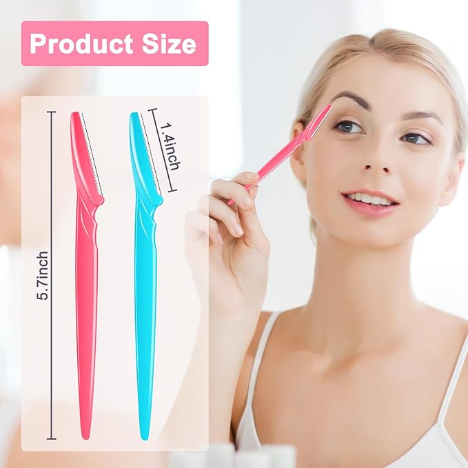 NICEMOVIC 66 Pcs Dermaplane Razor for Women Face, Eyebrow Razors and Face Razors for Women and Men, Multipurpose Facial and Eyebrow Hair Trimmer and Shaver with Precision Cover (3 Colors)