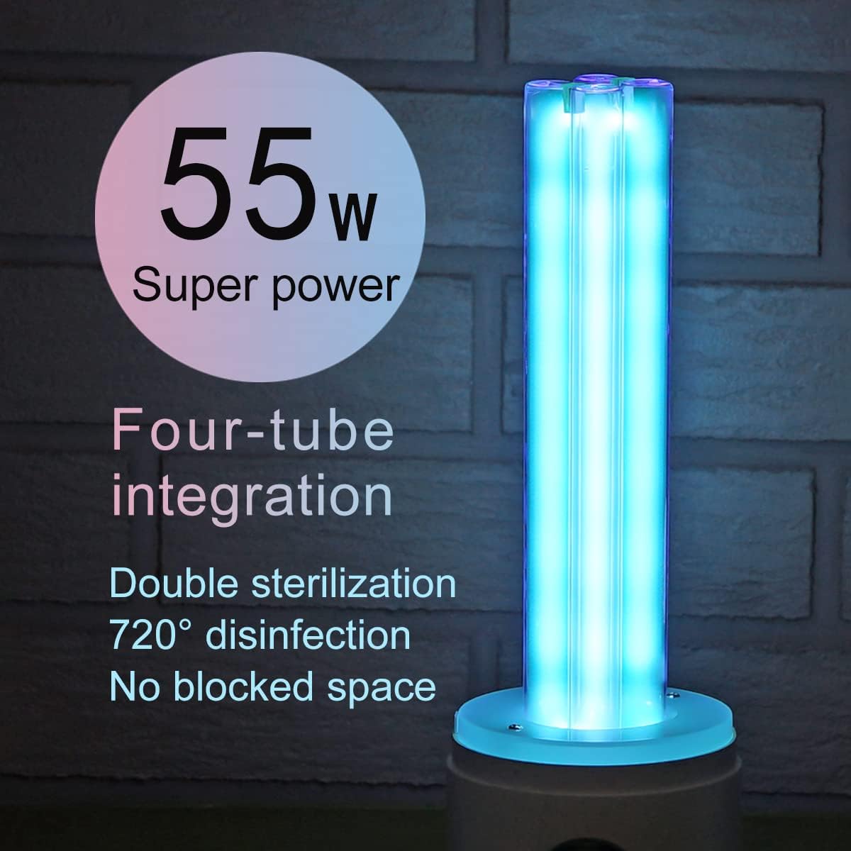 UV Light Sanitizer, 55w 254nm UVC Lamp for Room Surface Disinfection, Kills Bacteria Molds Dust Mites up to 750 sqft, Home/School/Hotel/Travel, 1Y warranty (Gold with Ozone)