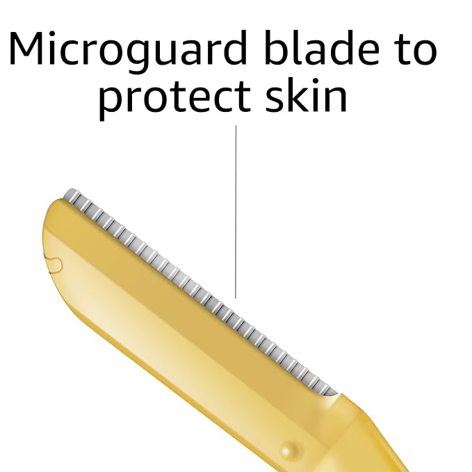 Amazon Basics Women's Multipurpose Exfoliating Dermaplaning Tool, Eyebrow & Facial Razor, Includes Blade Cover, Multicolor, 9 Count