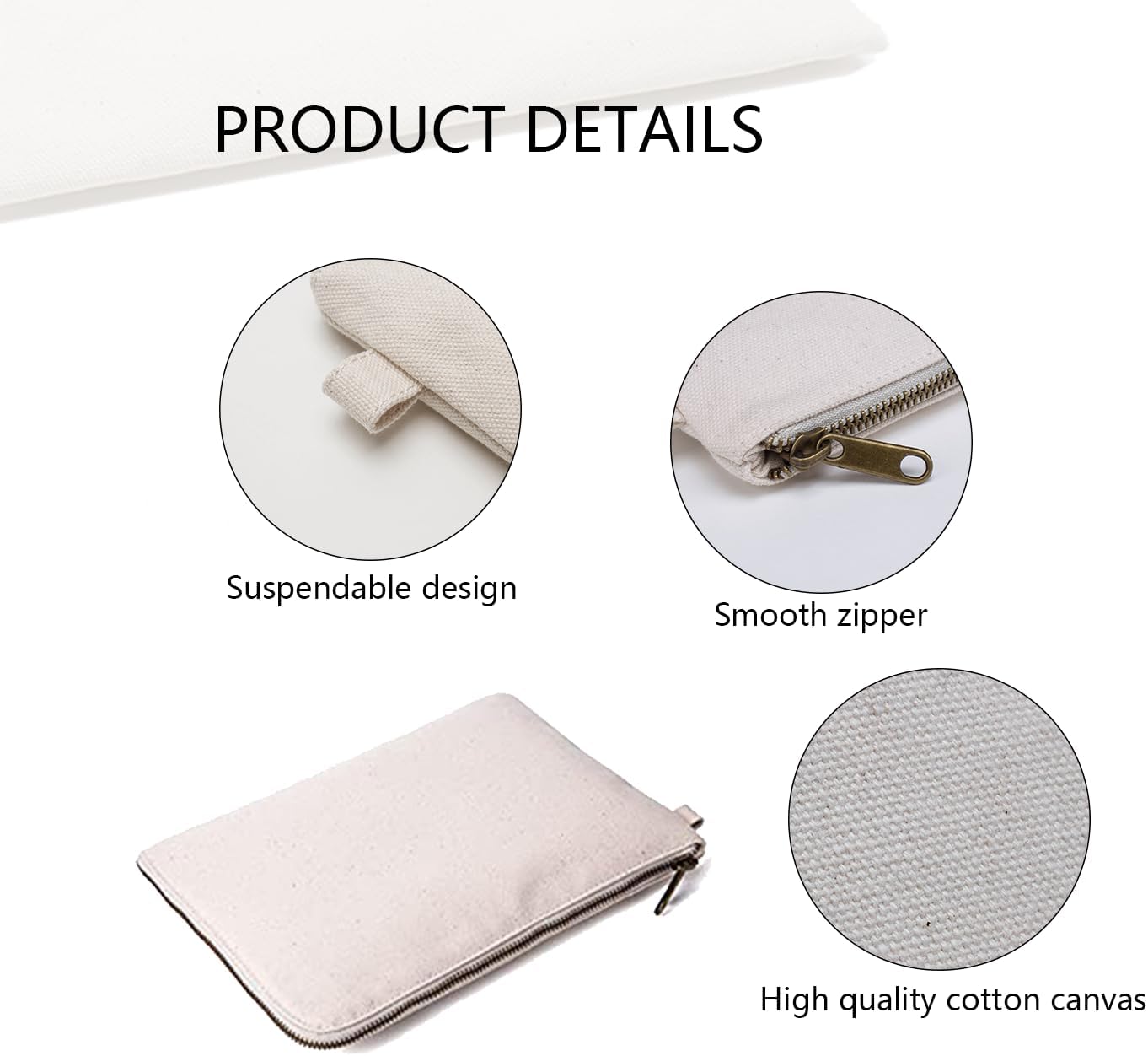 Zipper Pouch Storage Bag Simple and Stylish Women's Cosmetic and Travel Bag (Beige-improved-5)