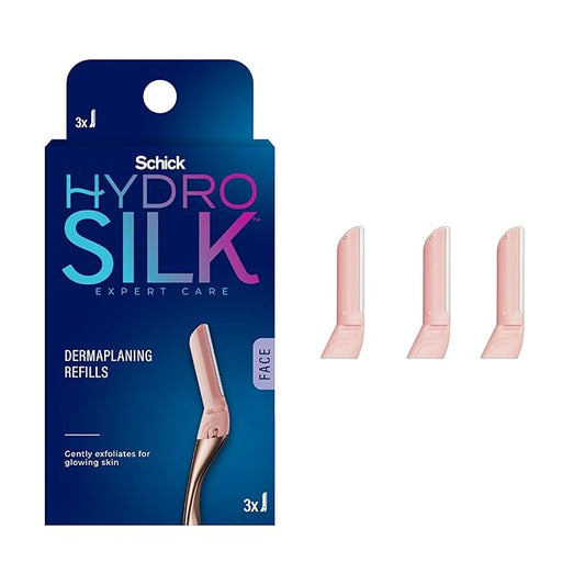 Schick Hydro Silk Dermaplaning Wand Refill Blades, 3ct Dermaplane Microblades for Face