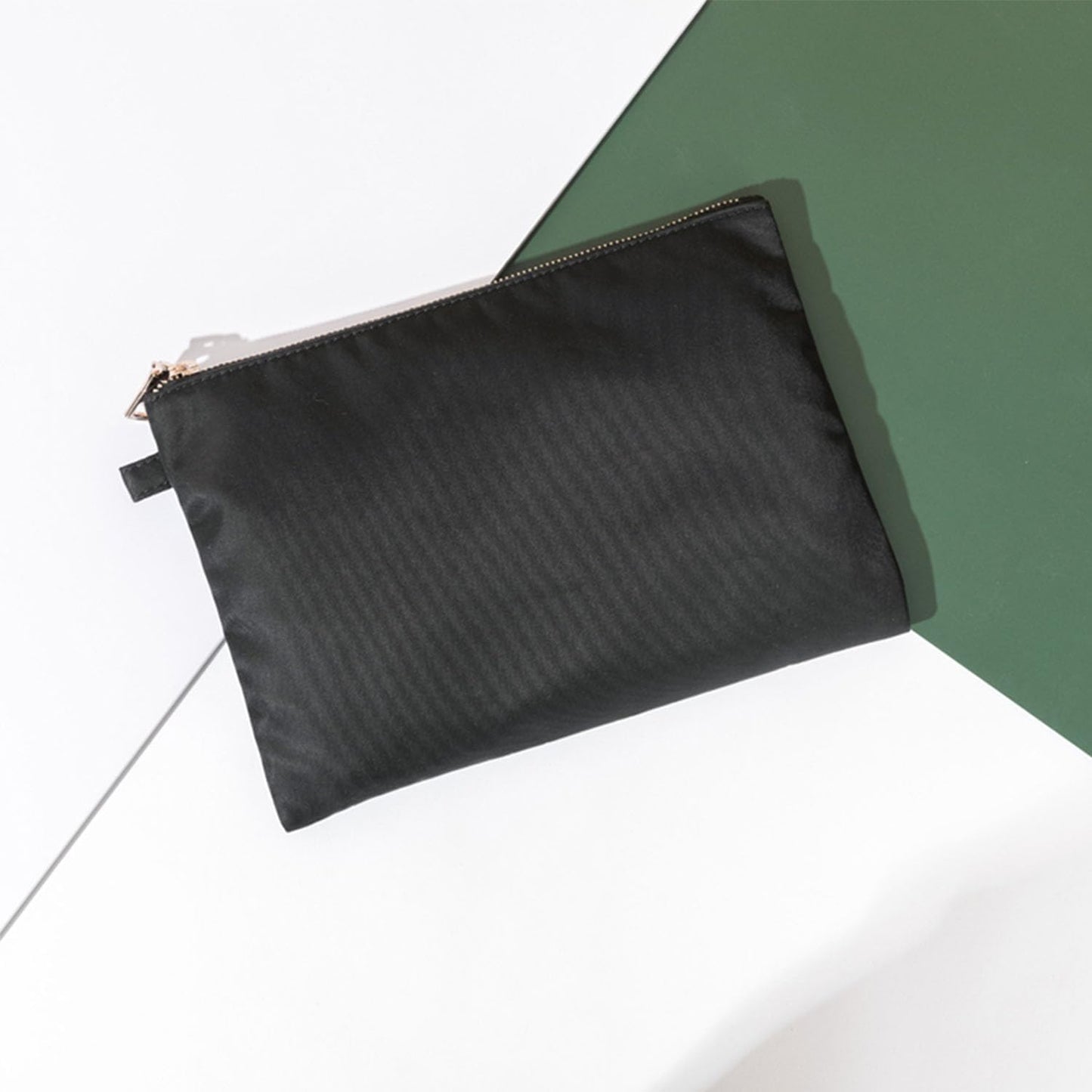 Zipper Pouch Storage Bag Simple and Stylish Women's Cosmetic and Travel Bag (Black-nylon)