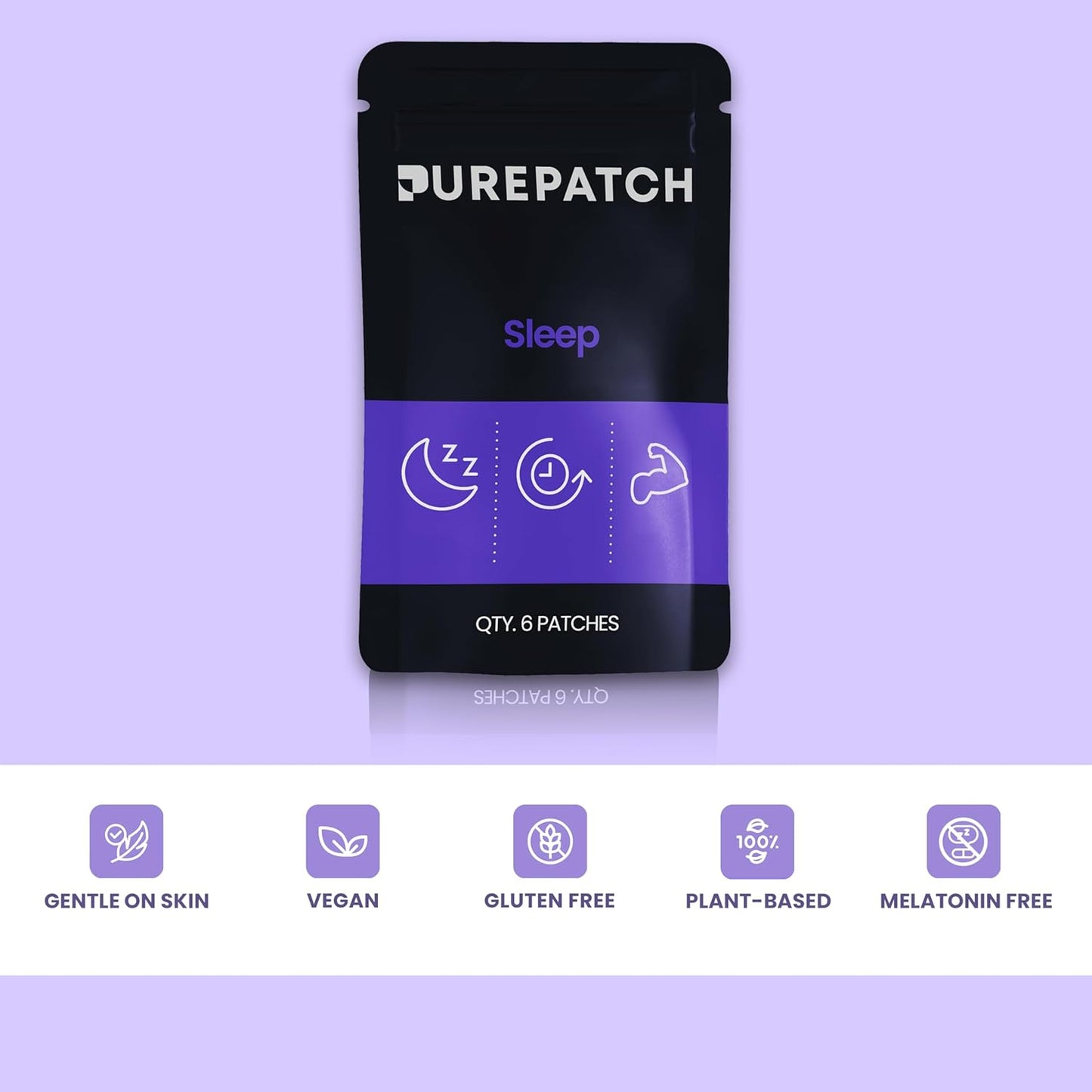 Pure Patch Sleep Patch – Plant-Based Vegan Topical Patch – Magnesium Glycinate – GABA – L-Theanine – Apigenin – Non-Ingestible – Water-Resistant – Gentle on Skin – Gluten Free – Made in USA –12Patches