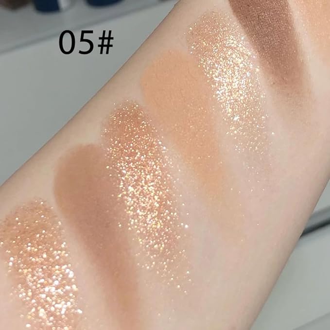 9 Colors Matte Nude Pink Shimmer Gold Dark Brown Colorful Eyeshadow Palette Matte Shimmer Korean Natural Eye Shadow palettes Highly Pigmented Naturing-Looking Long Lasting (05#)