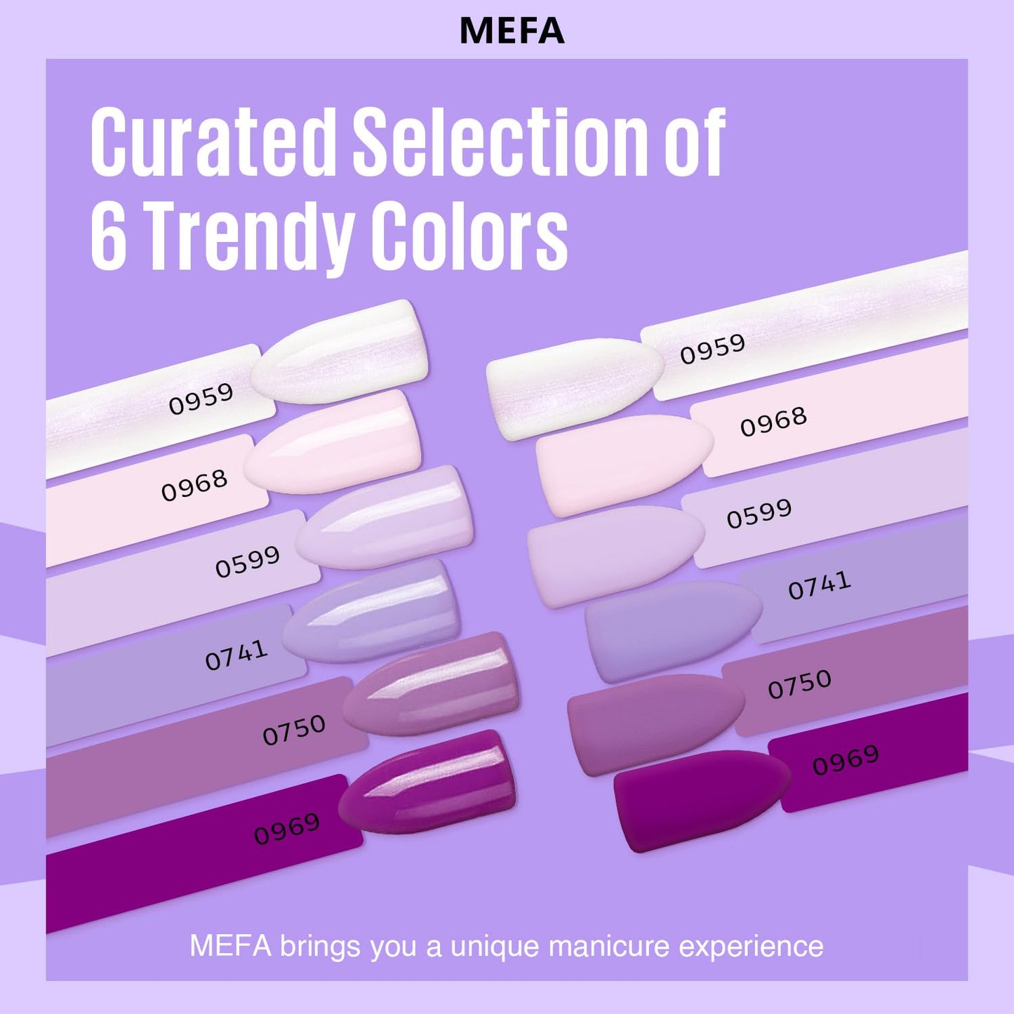 MEFA Purple Gel Nail Polish, 6 Colors Gel Polish Set Pink Shimmer Purple Nail Polish Soak Off Grape Lilac Violet Gel Nail Art Manicure DIY Salon Gifts for Women Girls