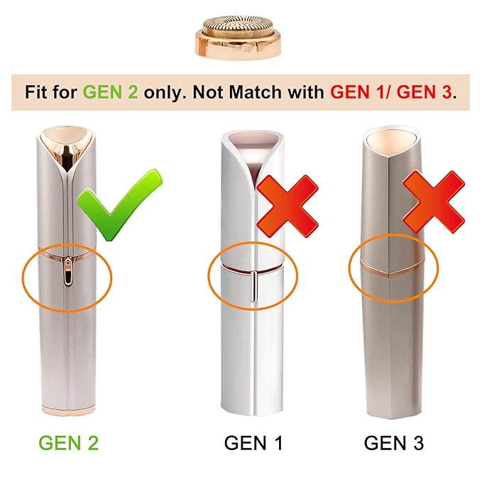 tuokiy Generation 2 Replacement Head for Flawelss Facial Hair Remover, Double Halo Gen 2 Replacement Blades,18K Rose Gold Plated Blades,8 Count