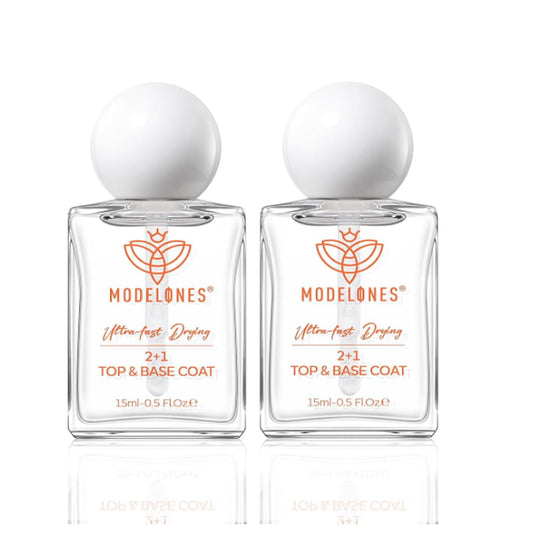 modelones 3-in-One Top Coat and Base Coat Nail Polish, 5 Ml Clear Nail Polish