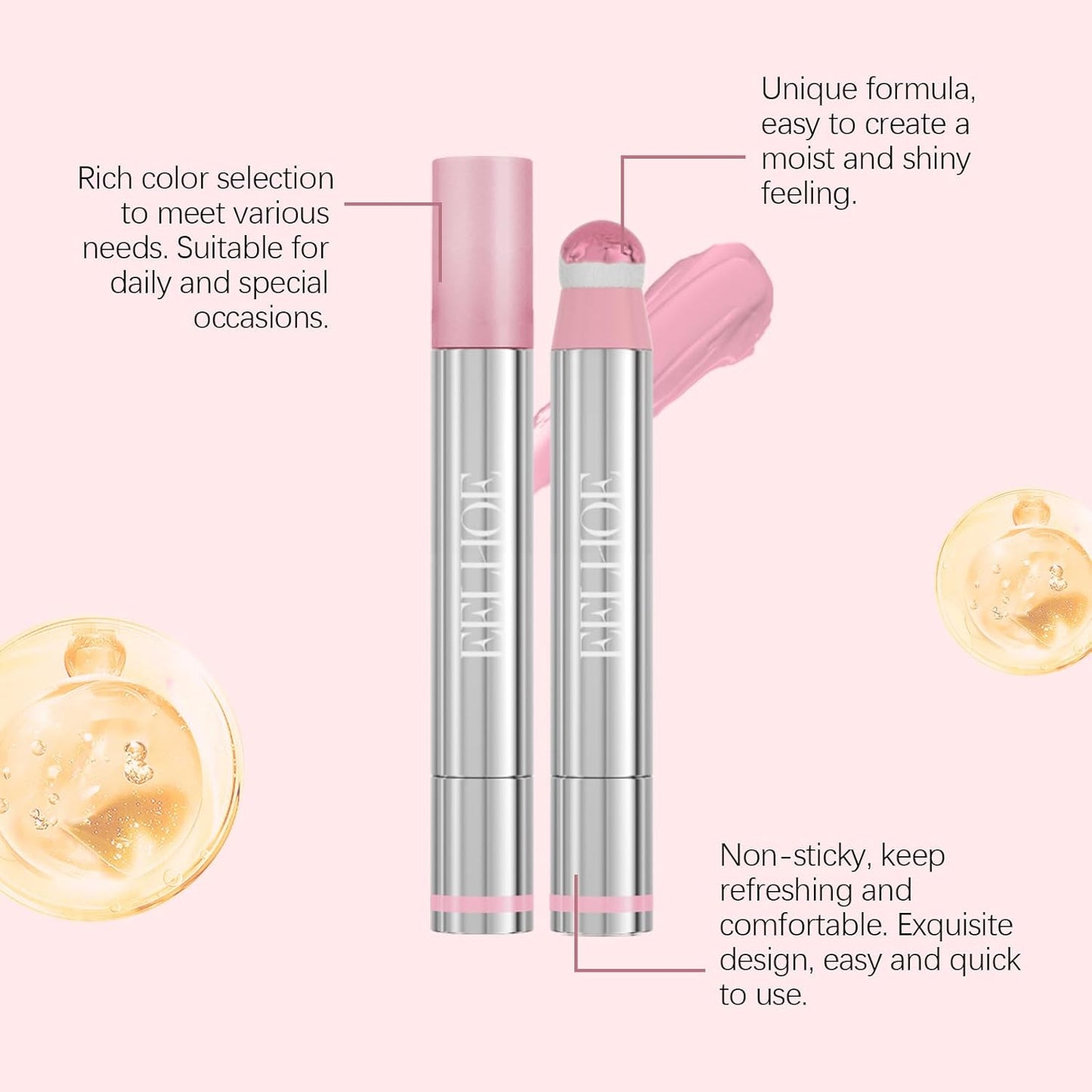 Liquid Blush for Cheeks, Blush Beauty Stick With Soft Cushion Applicator For Radiant, Flushed Cheeks, Infused With Squalane, Vegan & Cruelty-free， Pink