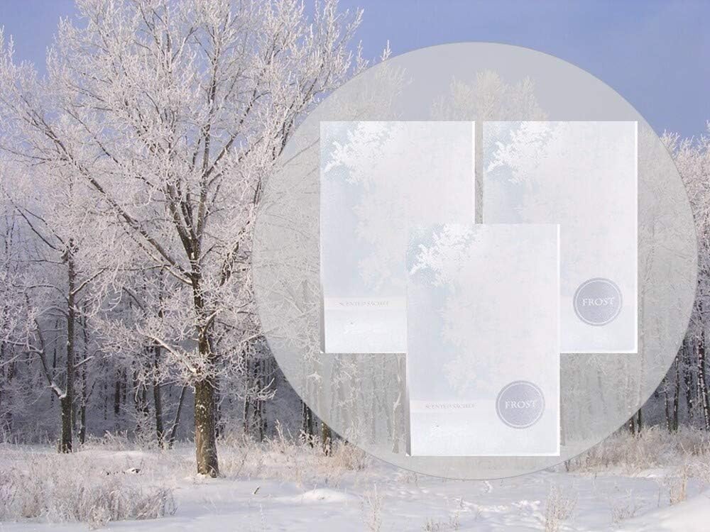 Floral Simplicity Frost Scented Sachets Pack of 3, Fall & Winter - Long-Lasting Scented Bags, Home Fragrance & Deodorizer, Air Freshener & Deodorizer for Closet, Room, or Cars, Made in USA