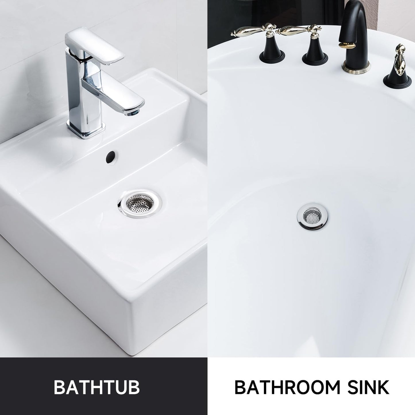 2PCS Bathtub Drain Strainer Cover - 2.84 inch Stainless Steel Shower Drain Hair Catcher