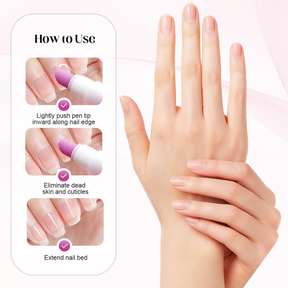 Upgrade 3-in-1 Nail Care Pen, 2025 Cuticle Pusher with Ceramic Tip for Hangnails, Dry & Damaged Nails, Nail Cuticle Remover Pens, for Moisturize Strengthen Nails (2 PCS)