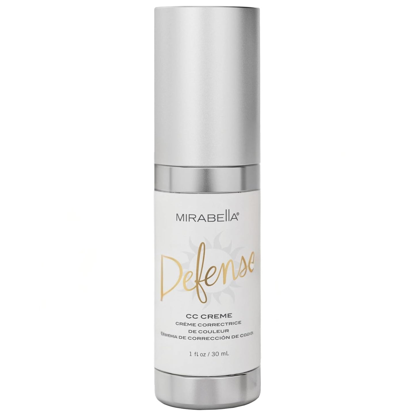 Mirabella Defense CC Creme Full Coverage Foundation with SPF 20, CC Cream Foundation with Sunscreen & Hyaluronic Acid, Oil Control with Salicylic Acid - Dark