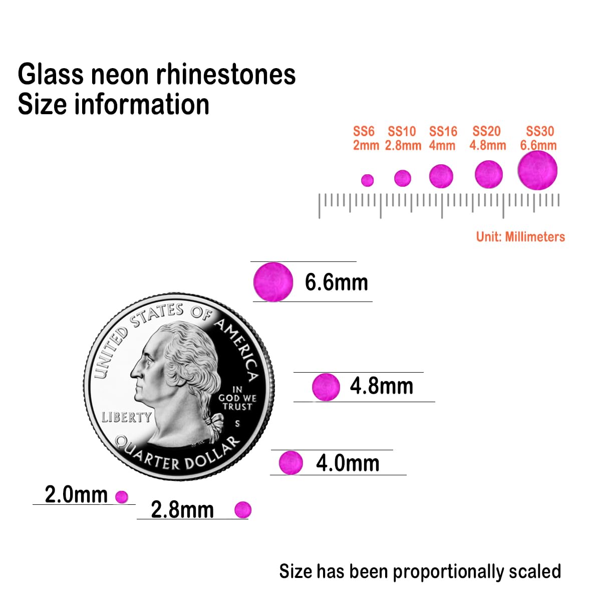 Flatback Glass Rhinestones,Bedazzler Gems 1440pcs Non Hotfix Crystal Rhinestones for Nail Charms Crafts Clothes Tumblers,Rosy Pink Neon,SS16