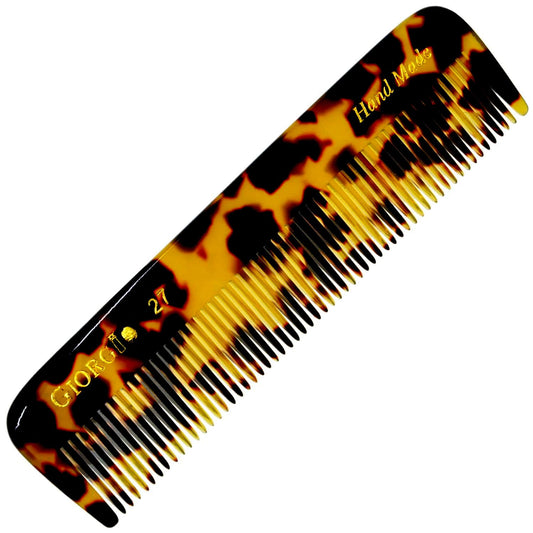 Giorgio G27 Handmade All Fine Tooth Pocket Comb, Hair Comb Straightener for Everyday Grooming Styling Hair, Mustache and Beard for Men Women and Kids, Use Dry or with Balms, Saw Cut and Polished