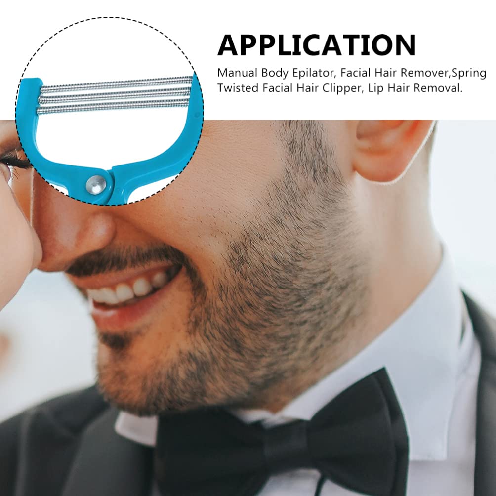 3Pcs Facial Hair Remover Spring Eyebrow Face Epilator Coil Portable Hair Remover Manual Face Hair Removers Threaders Spring Threading Tool for Women Lady