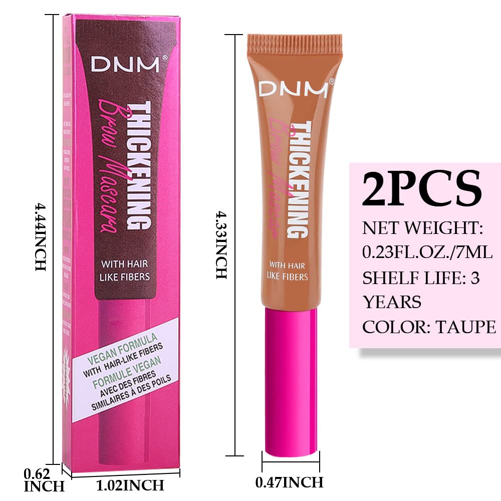 Tinted Thickening Brow Mascara,Brow Fast Sculpt,Waterproof, Transfer-proof, Brush to Fill in Eyebrows and Cover Gray Hairs - Cruelty Free - Light Medium Brown (2pcs 03 Auburn)